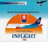 Model lietadla - Airbus A319-115CJ Slovak Government Flight Service with signature brochure