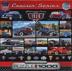 Puzzle 1000: Klasické americké autá 30. rokov (American Cars of the 1930)