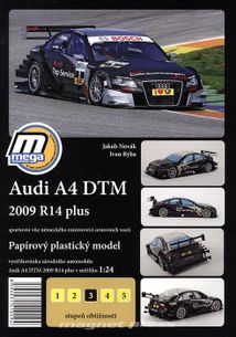 Papírový plastický model Audi A4 DTM 2009 R14plus sportovní vůz německého mistrovství cestovních vozů