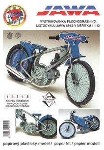 Papírový plastický model plochodrážního motocyklu Jawa 884.5