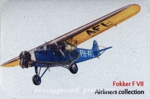 Kovová magnetka - Motív Fokker F VII